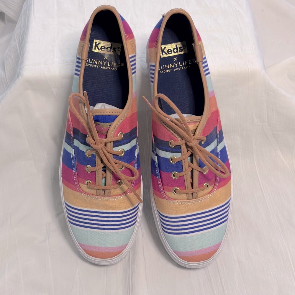 Keds X Sunny Life Striped Canvas Sneakers Multicolor Size 7 Platform Sole - Picture 4 of 12